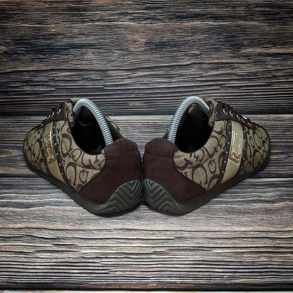 GUESS Signature Shoes Sneakers Brown Gold sz 8 - Picture 7 of 8